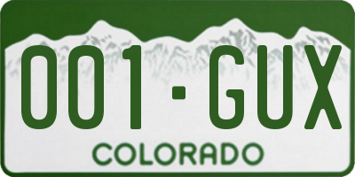 CO license plate 001GUX