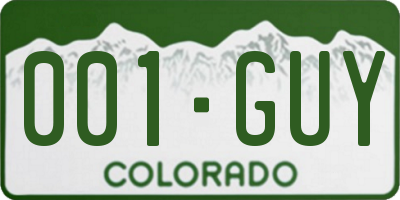 CO license plate 001GUY