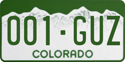 CO license plate 001GUZ