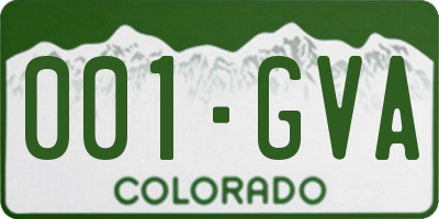 CO license plate 001GVA