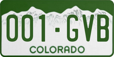 CO license plate 001GVB