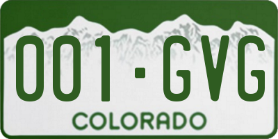 CO license plate 001GVG