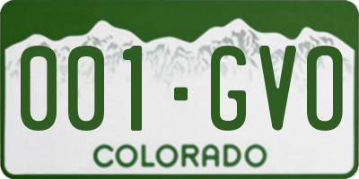 CO license plate 001GVO