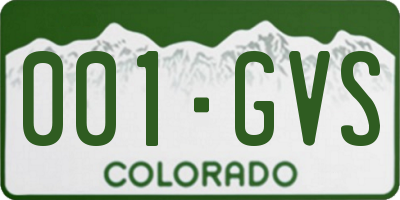 CO license plate 001GVS