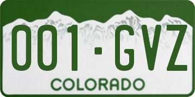 CO license plate 001GVZ