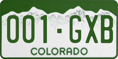 CO license plate 001GXB