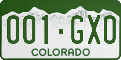 CO license plate 001GXO