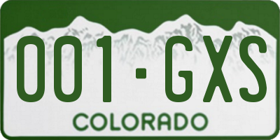 CO license plate 001GXS