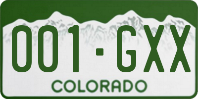 CO license plate 001GXX