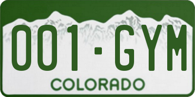 CO license plate 001GYM