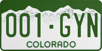 CO license plate 001GYN