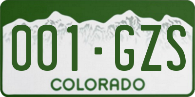 CO license plate 001GZS