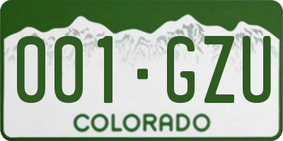 CO license plate 001GZU