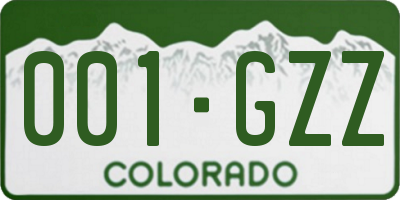 CO license plate 001GZZ