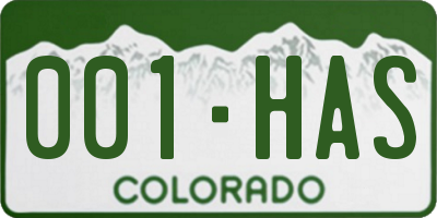 CO license plate 001HAS