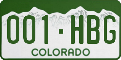 CO license plate 001HBG