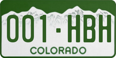 CO license plate 001HBH