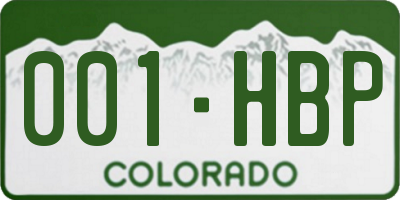 CO license plate 001HBP