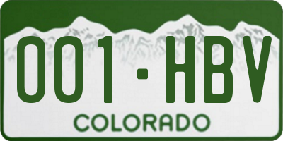 CO license plate 001HBV