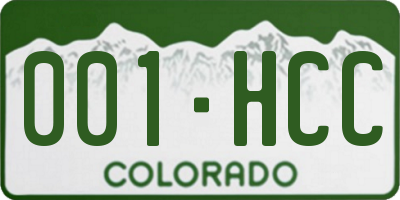 CO license plate 001HCC