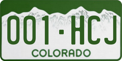 CO license plate 001HCJ