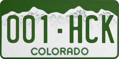CO license plate 001HCK
