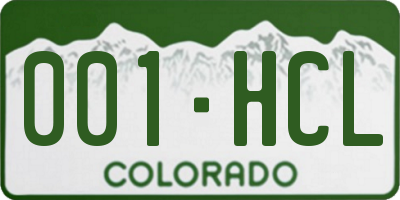 CO license plate 001HCL