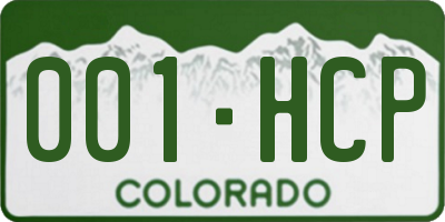 CO license plate 001HCP