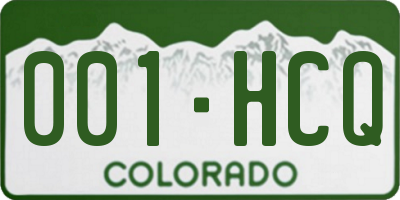 CO license plate 001HCQ