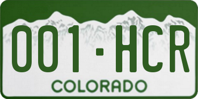 CO license plate 001HCR