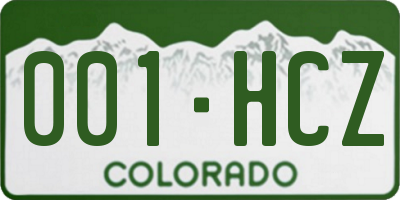 CO license plate 001HCZ