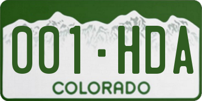 CO license plate 001HDA