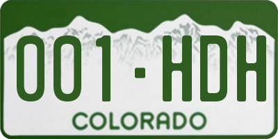 CO license plate 001HDH