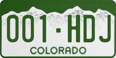 CO license plate 001HDJ