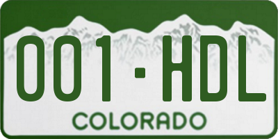 CO license plate 001HDL