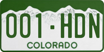 CO license plate 001HDN