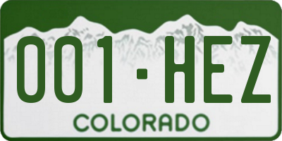 CO license plate 001HEZ