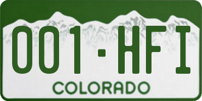 CO license plate 001HFI