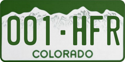 CO license plate 001HFR