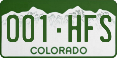 CO license plate 001HFS