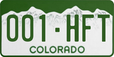 CO license plate 001HFT