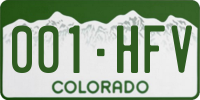 CO license plate 001HFV