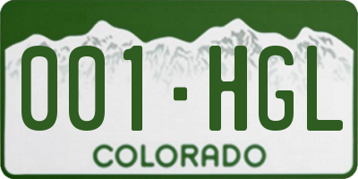 CO license plate 001HGL