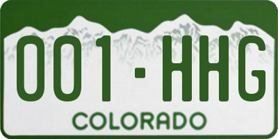 CO license plate 001HHG