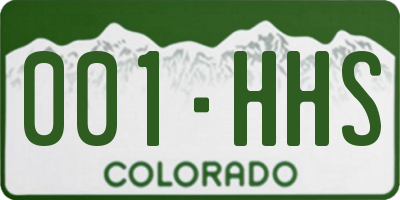 CO license plate 001HHS