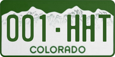 CO license plate 001HHT