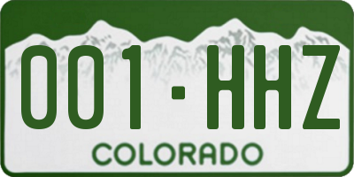 CO license plate 001HHZ