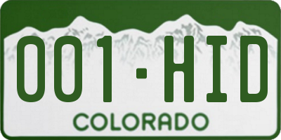 CO license plate 001HID