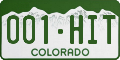 CO license plate 001HIT