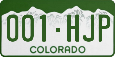 CO license plate 001HJP